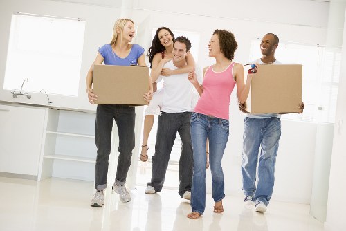 Van and mover helping with a local Finchley home move