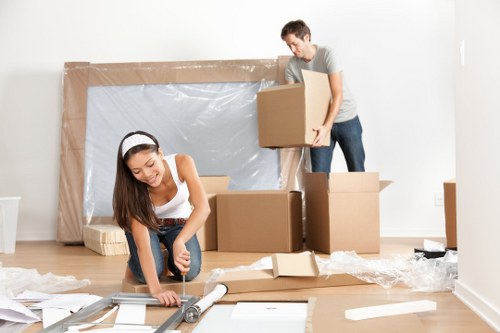 Moving team preparing safely during a Man And Van Finchley job