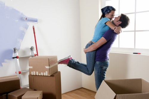 Packing boxes and protective materials prepared for a Finchley home move