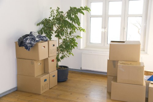 Staff using safe lifting techniques during a Finchley move