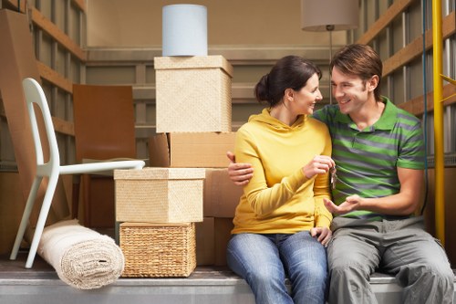 Professional packing materials organised for a residential or office move in Finchley