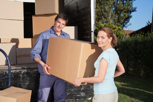 Packing and loading belongings for a home move in North London